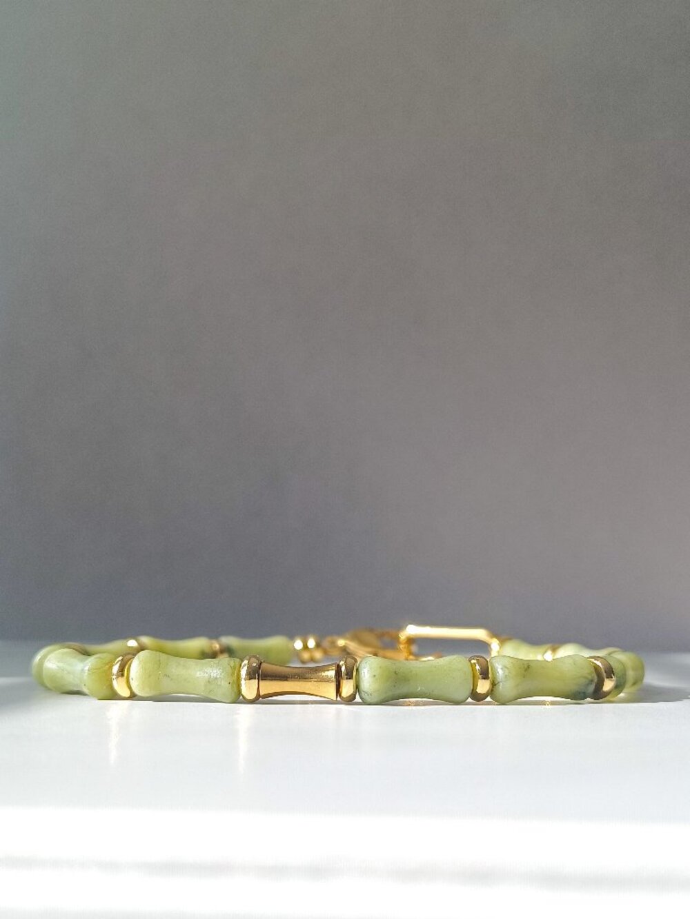 New men's bamboo jade stone designed bracelet 2 color for optional